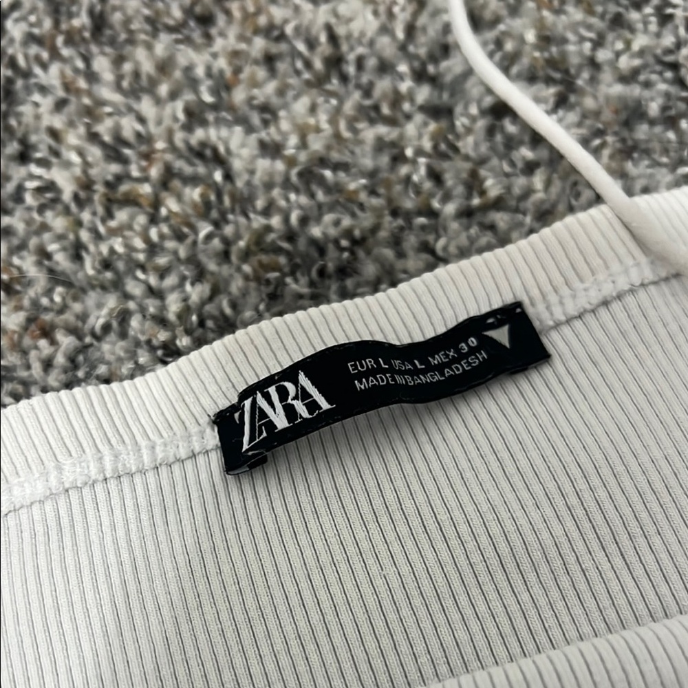 White Ribbed Spaghetti Strap Top - Picture 2 of 3